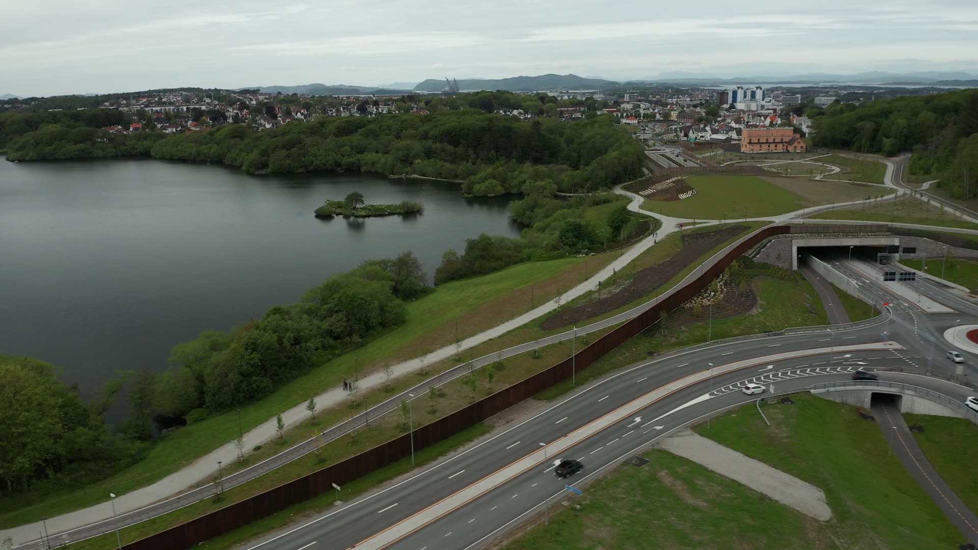 Highway interchange and roundabout complex, Stavanger