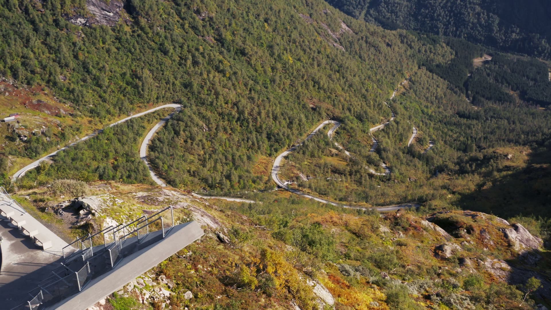 Mountain road with hairpin switchbacks, Gaularfjellet