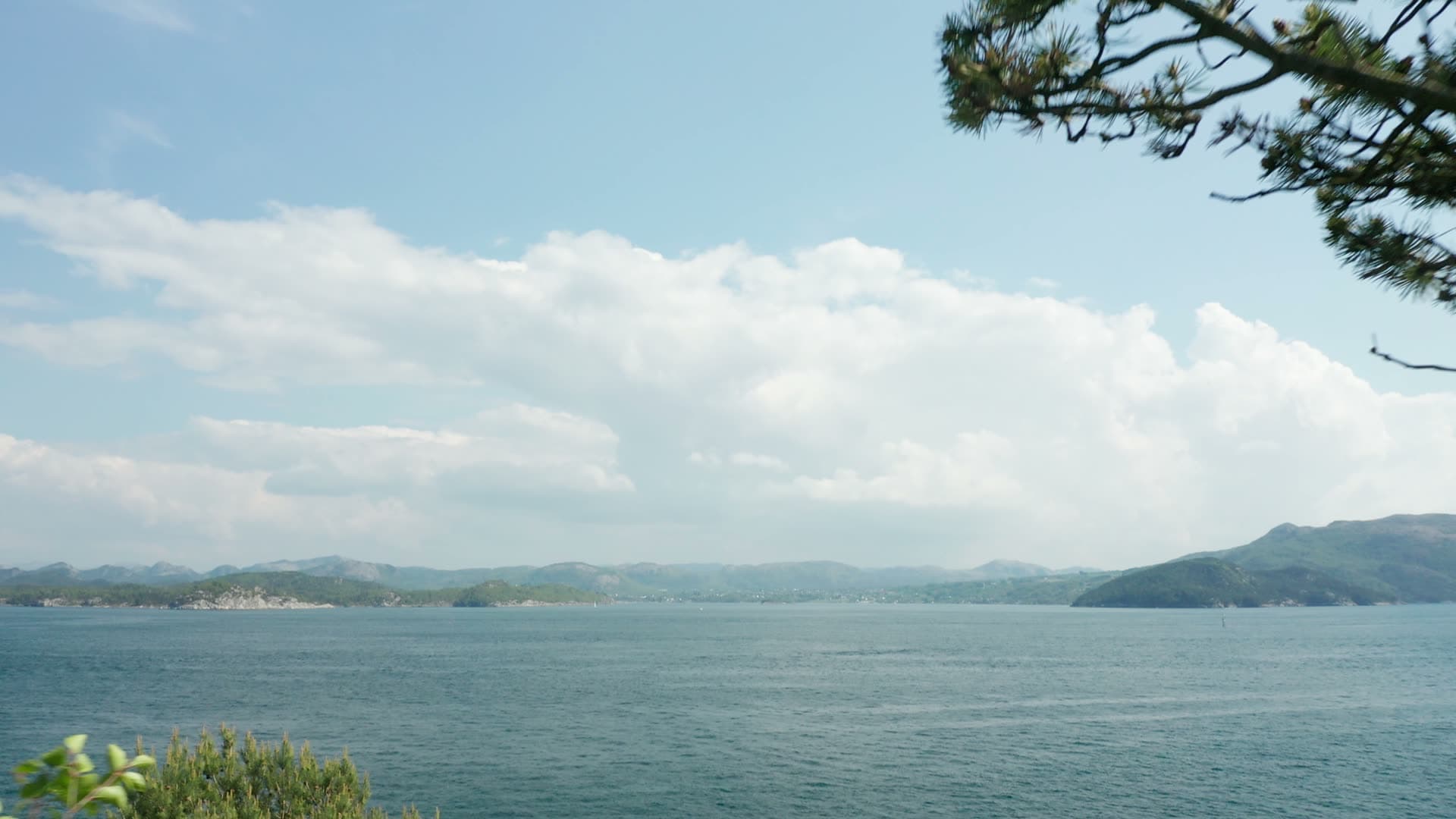 Coastal bay with forested hills, Stavanger