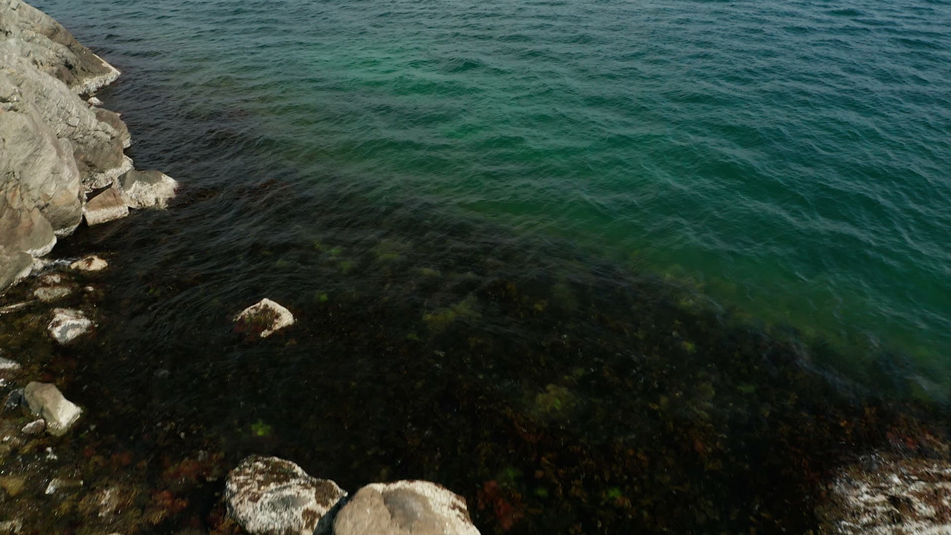 Rocky coastline with sailboat and fjord, Stavanger