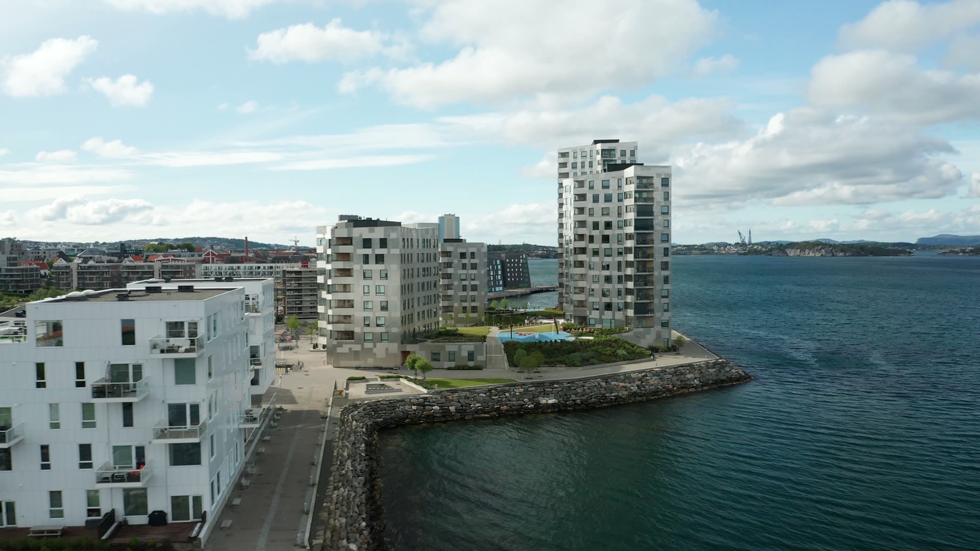 Waterfront residential development with harbor, Lervig