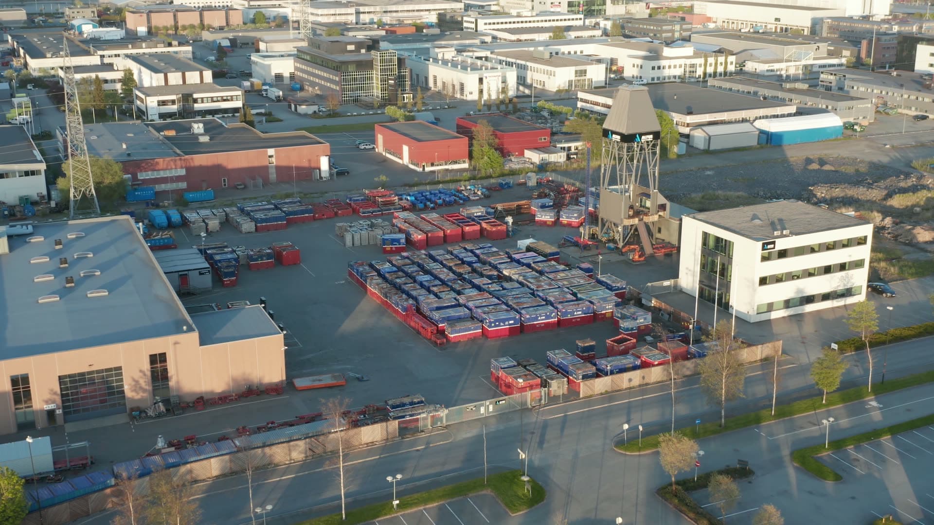 Industrial cargo yard with containers, Moseid