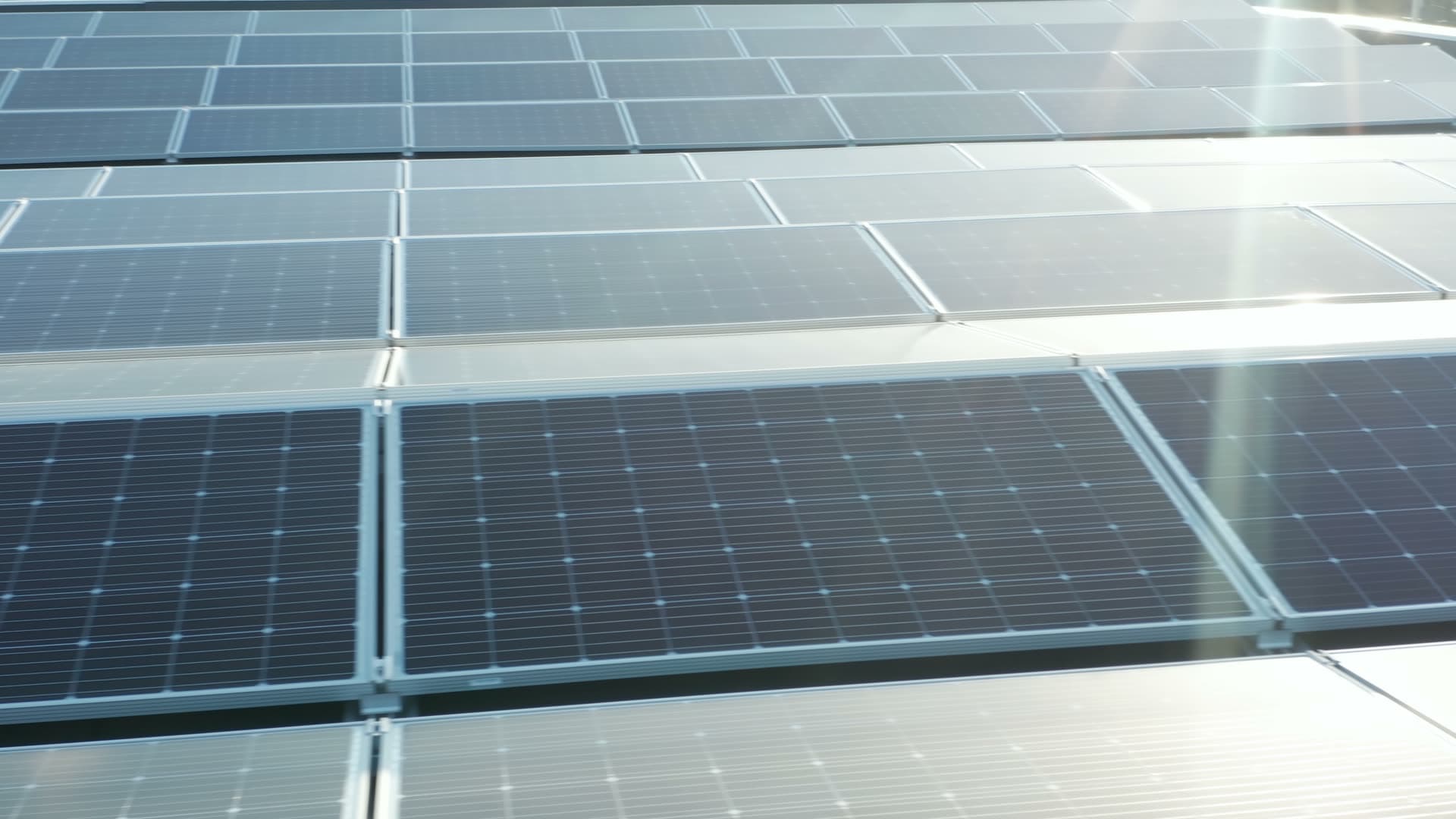 Solar panels on commercial building roof, Moseid